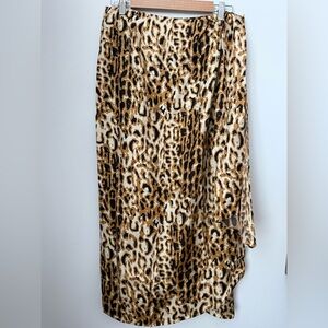Marshall Field Elegant Leopard Print A-Line Silk Skirt size 8